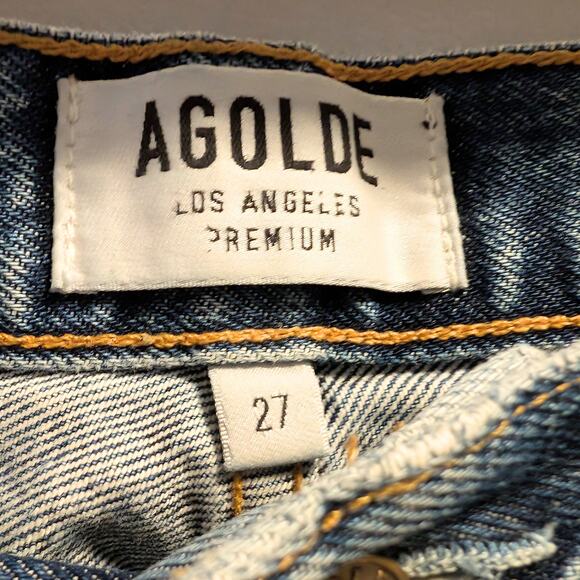 AGOLDE Pinch Waist Jeans High Rise Kick Flare Placebo Blue A095-811 Size 27 - Picture 2 of 6